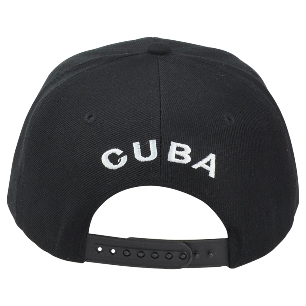 Cuba Central America Country Black Snapback Flat Bill Adjustable Adult Hat Cap