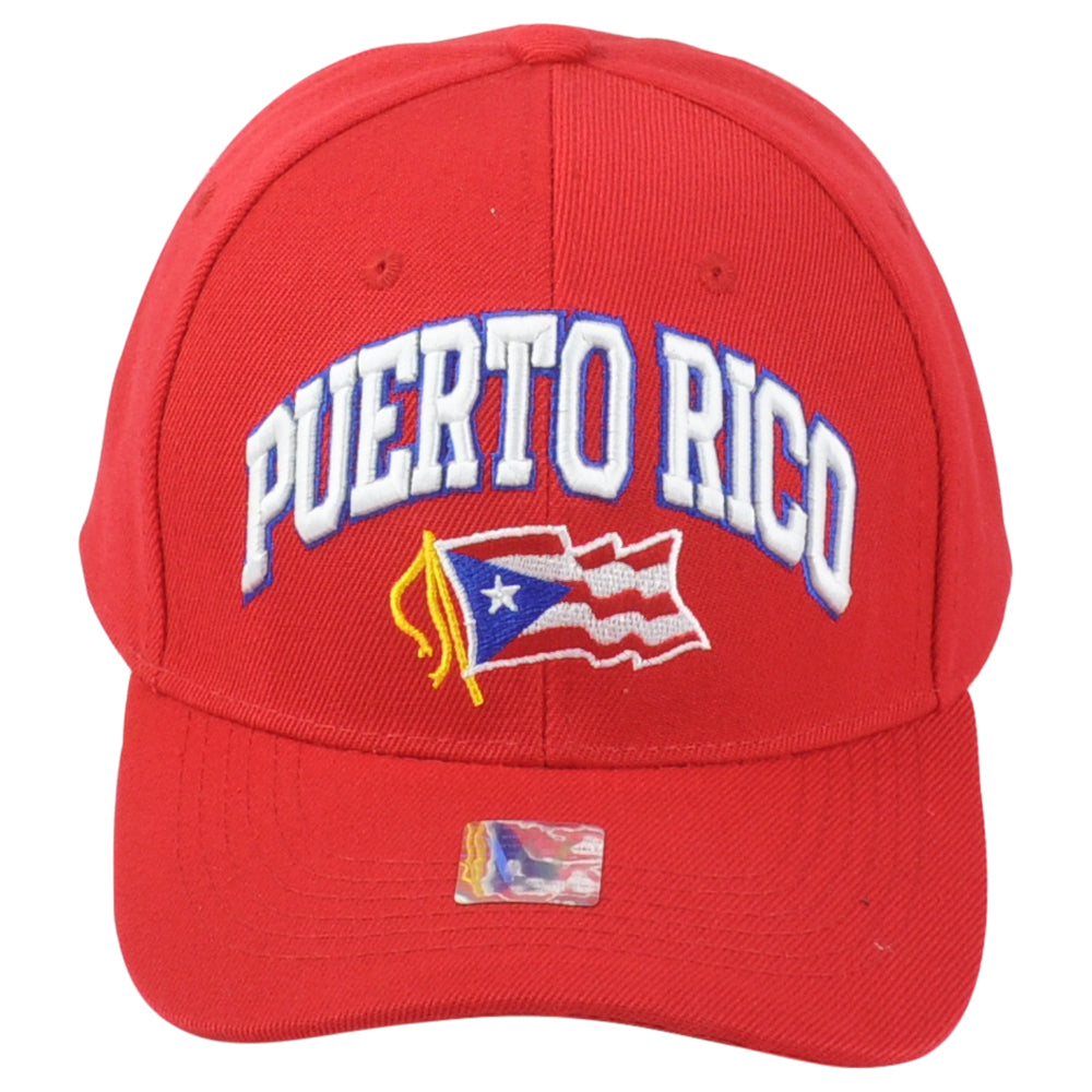 Puerto Rico Central America Country Red Curved Bill Adjustable Adult Men Hat Cap