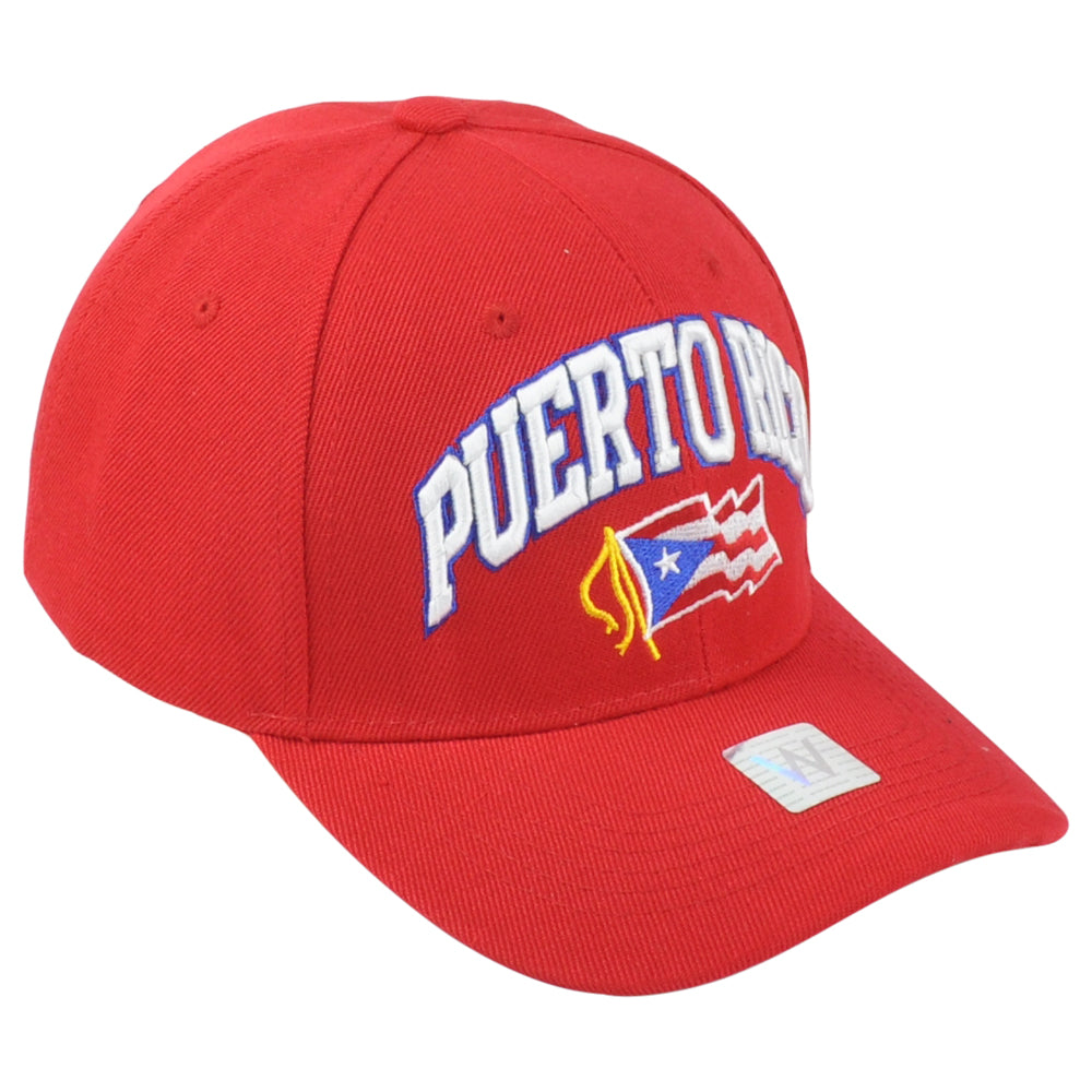 Puerto Rico Central America Country Red Curved Bill Adjustable Adult Men Hat Cap