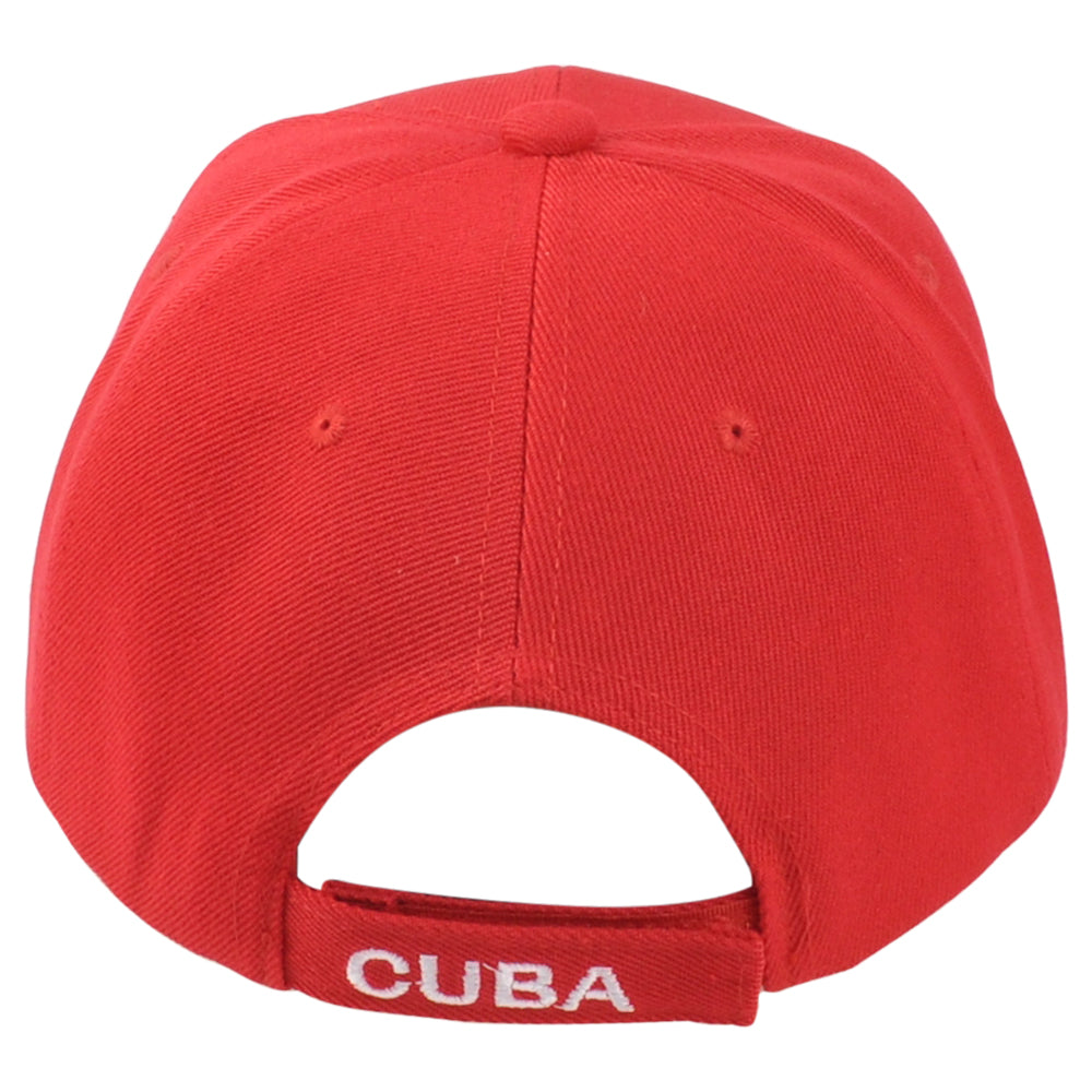 Cuba Central America Country Red Flag Curved Bill Adjustable Adults Men Hat Cap