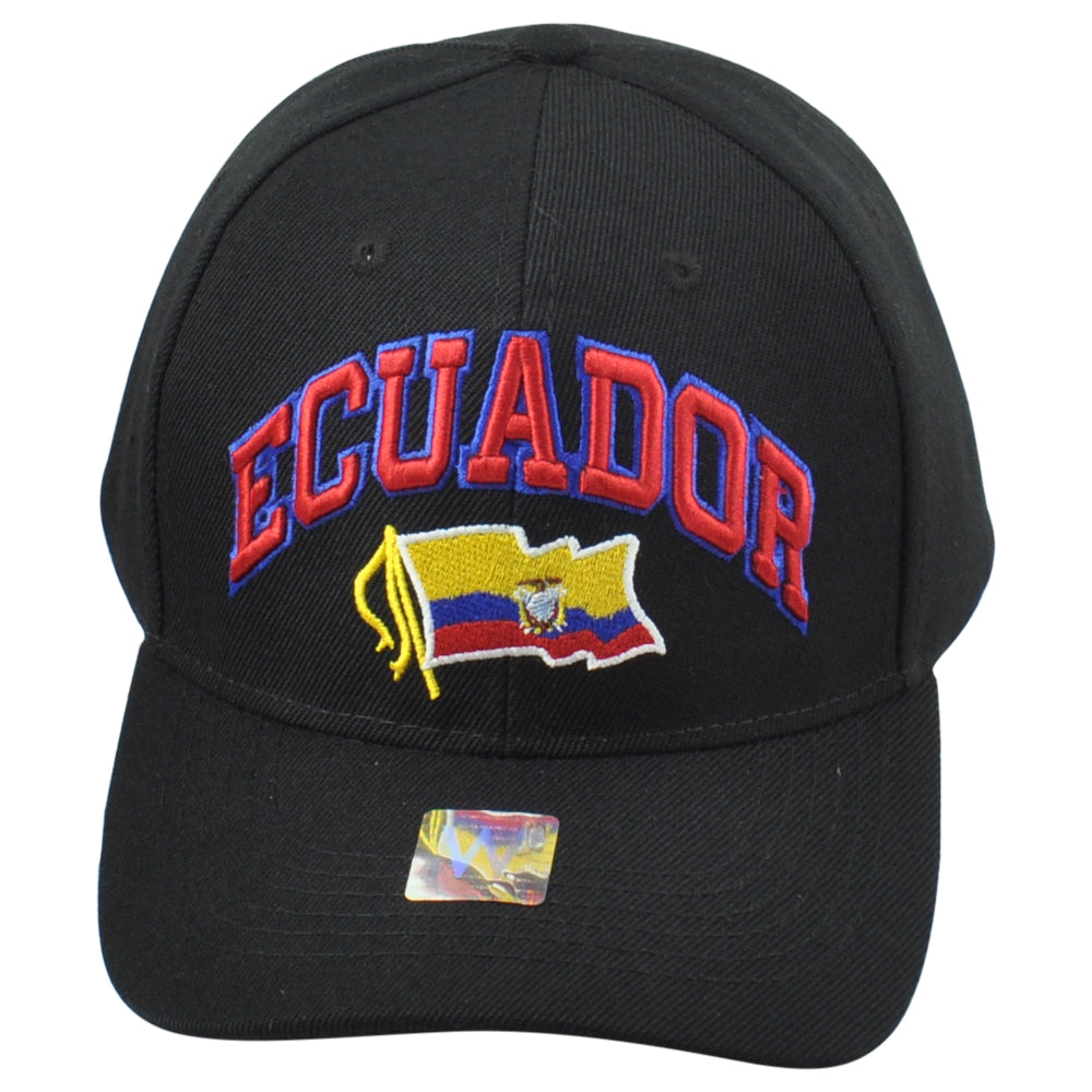 Ecuador South America Country Black Curved Bill Adjustable Adults Men Hat Cap