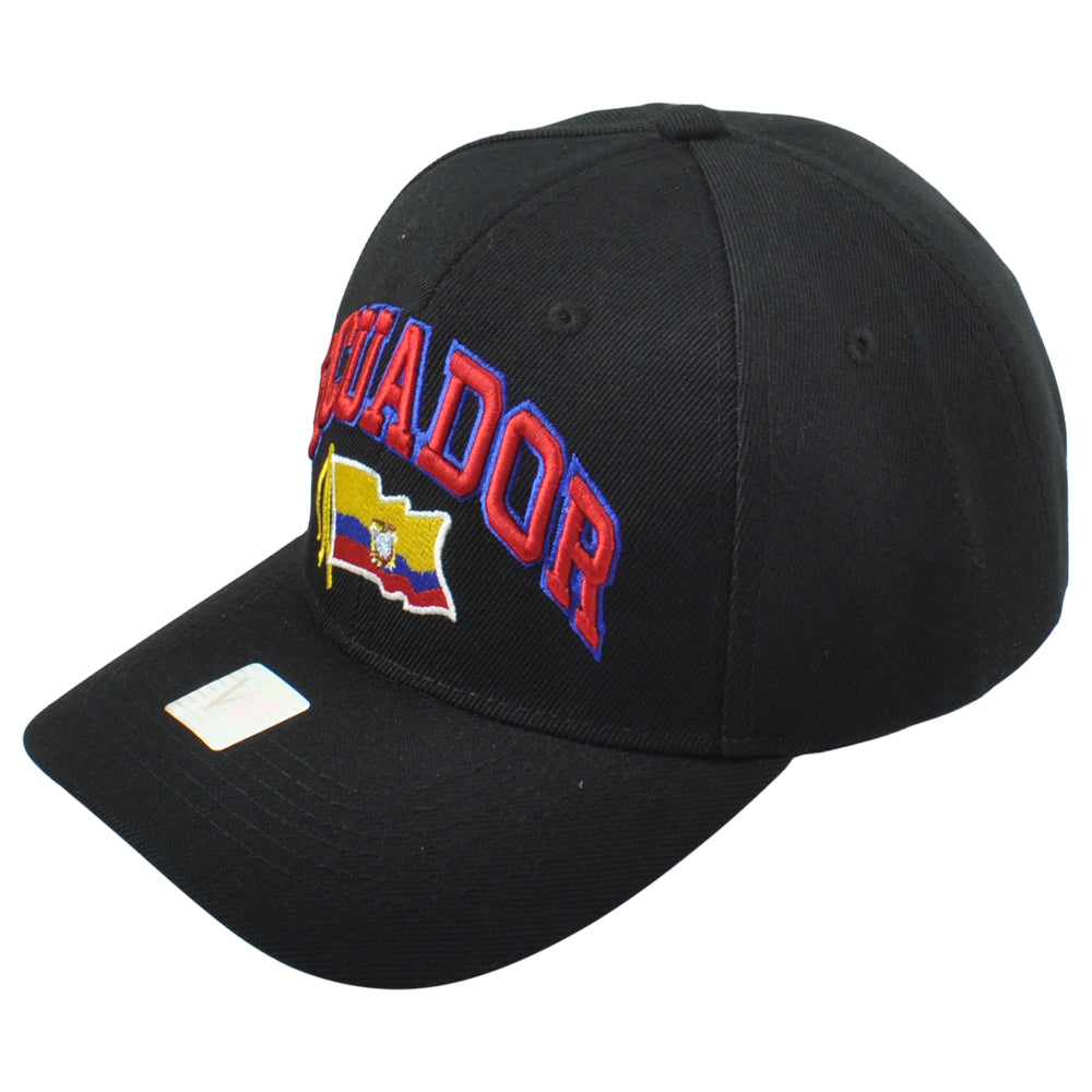 Ecuador South America Country Black Curved Bill Adjustable Adults Men Hat Cap