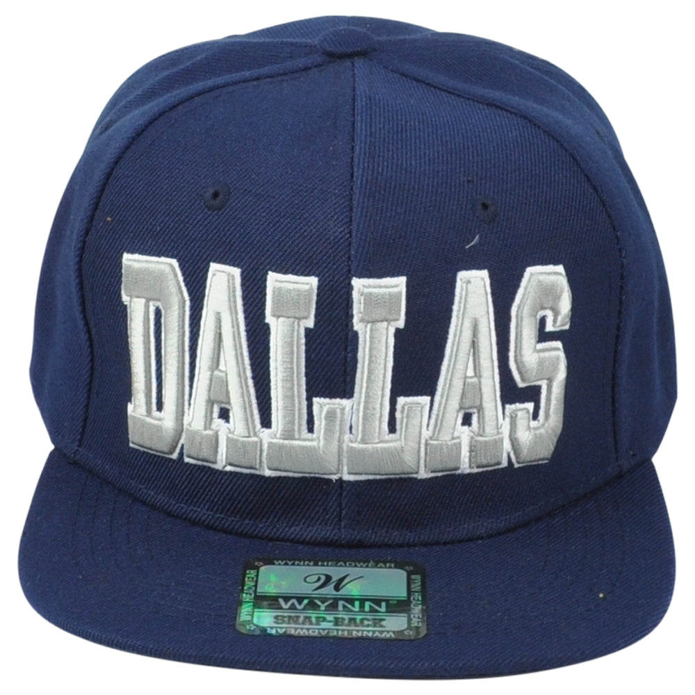 Dallas City Texas TX Navy Gray Flat Bill Snapback Adjustable Adults Men Hat Cap