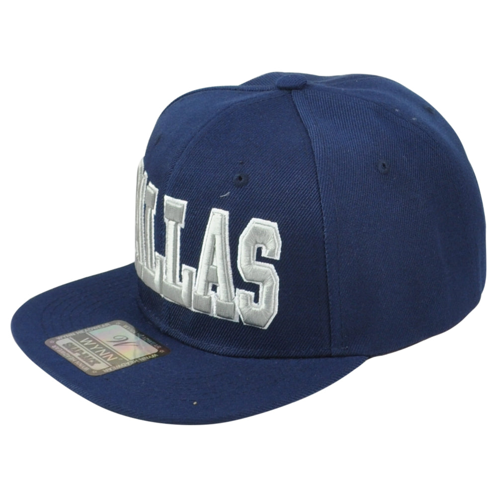 Dallas City Texas TX Navy Gray Flat Bill Snapback Adjustable Adults Men Hat Cap