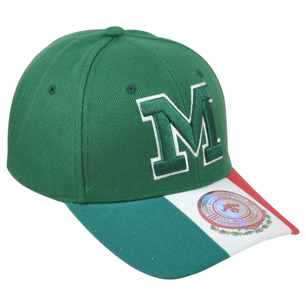 Mexico Country Central America Green Curved Bill Adjustable Adults Men Hat Cap