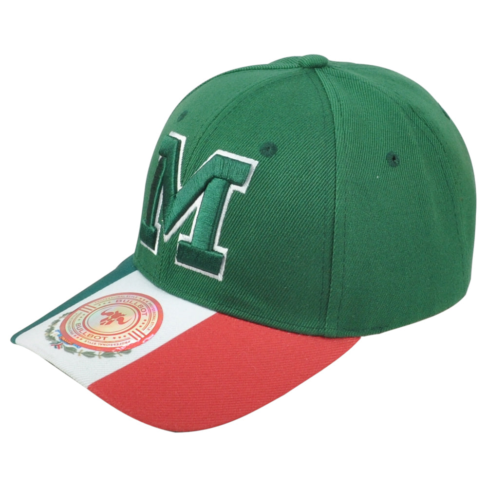 Mexico Country Central America Green Curved Bill Adjustable Adults Men Hat Cap