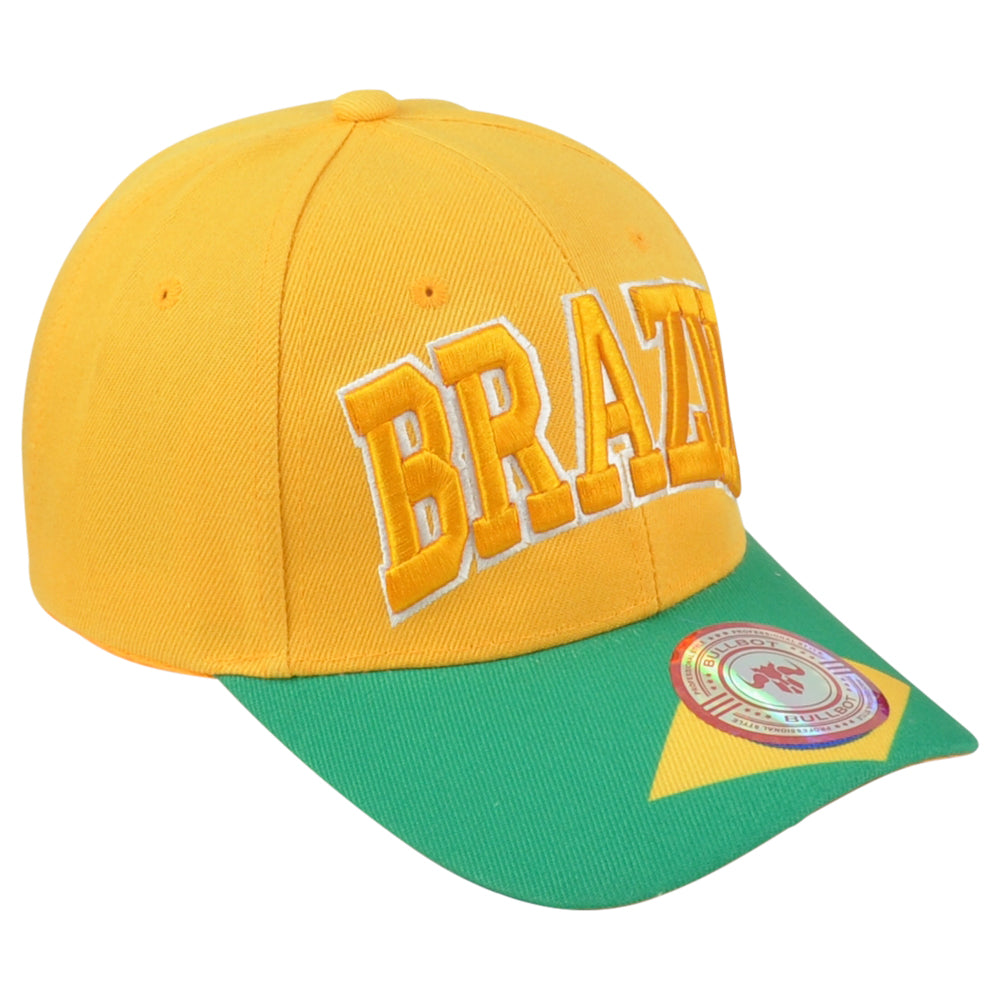 Brazil Brasil Country South America Curved Bill Adjustable Adults Men Hat Cap