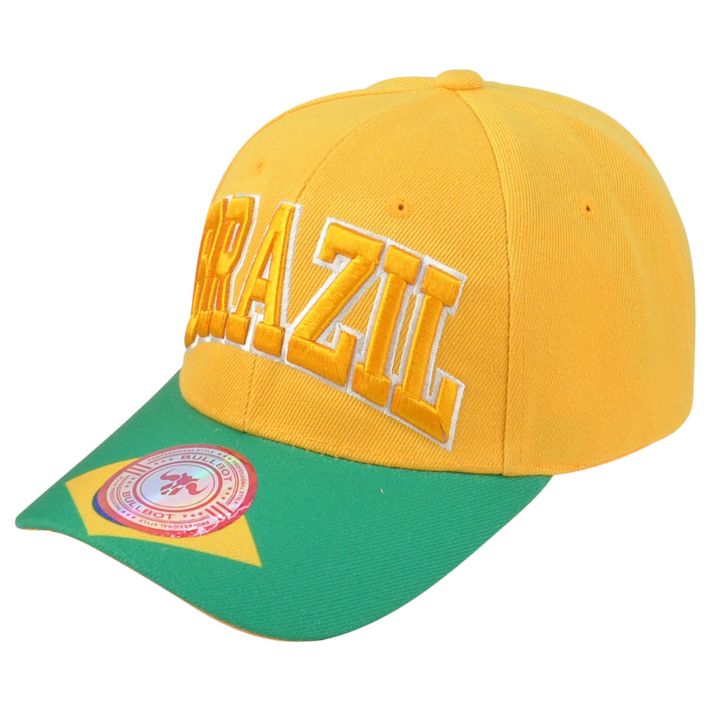 Brazil Brasil Country South America Curved Bill Adjustable Adults Men Hat Cap
