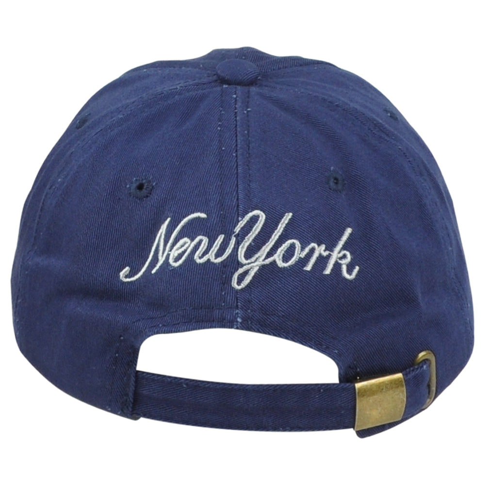 New York NY City United States Blue Curved Bill Adjustable Adults Men Hat Cap