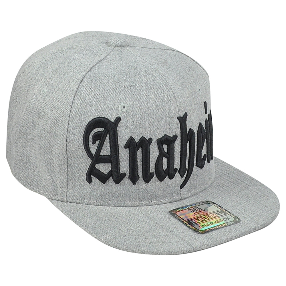Anaheim City California CA Heather Gray Flat Bill Snapback Adjustable Hat Cap