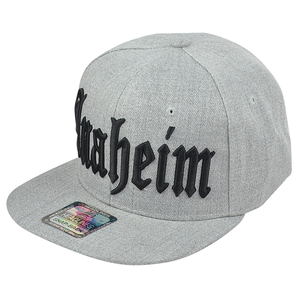 Anaheim City California CA Heather Gray Flat Bill Snapback Adjustable Hat Cap