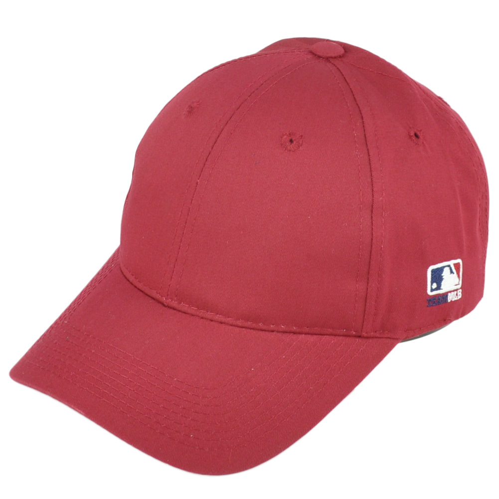 MLB Red Blank Team Adults Men Sports Structured Curved Bill Adjustable Hat Cap