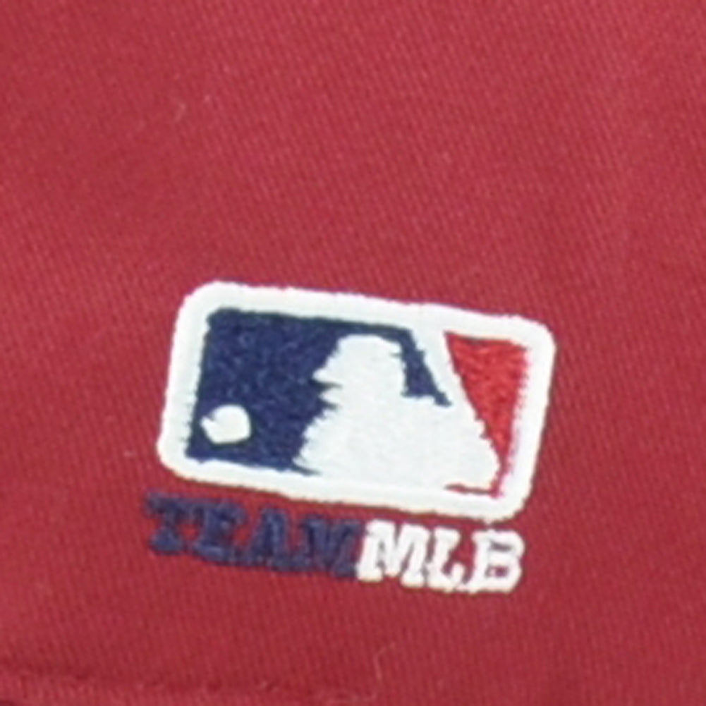 MLB Red Blank Team Adults Men Sports Structured Curved Bill Adjustable Hat Cap