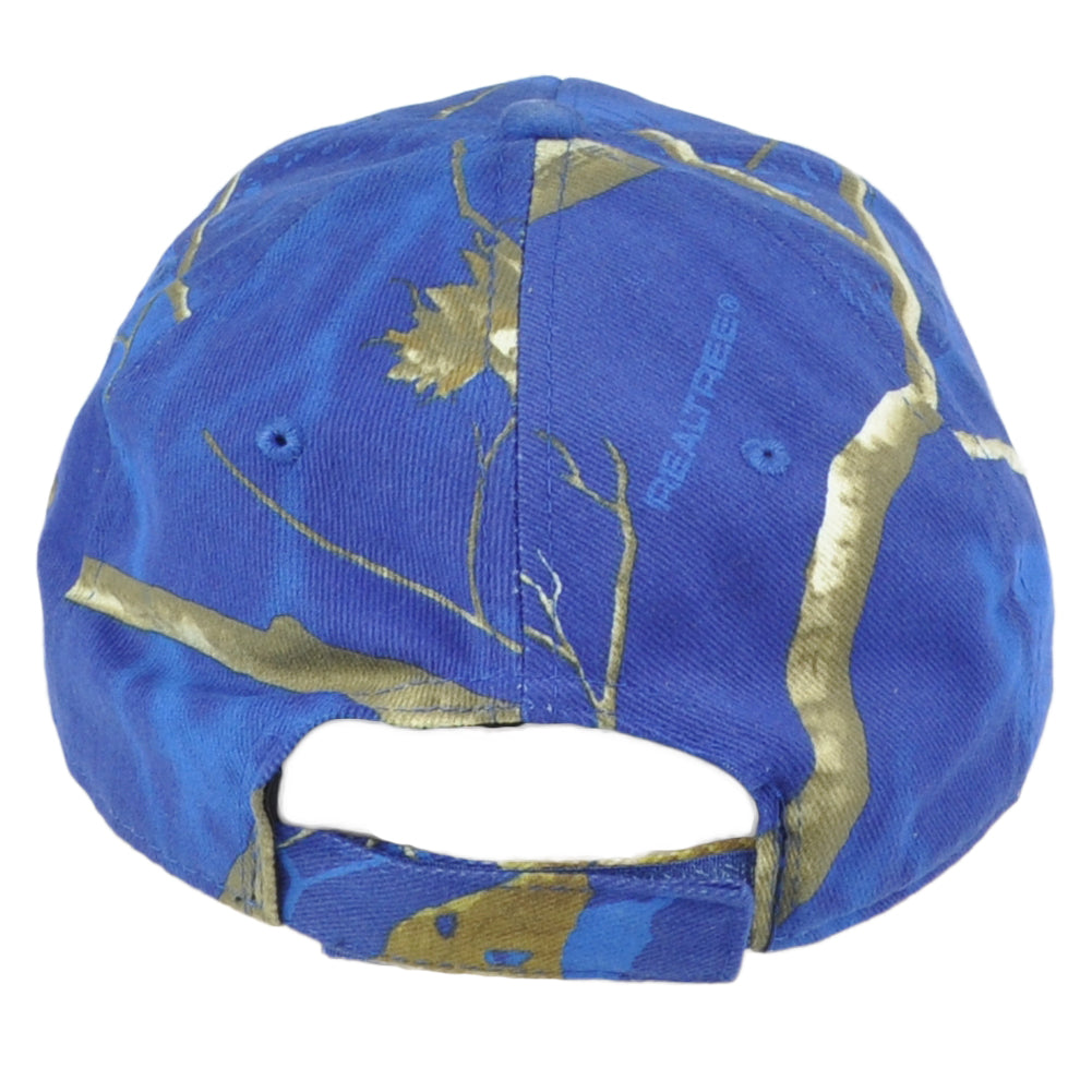 Team Realtree Blue Camouflage Blank Outdoors Curved Bill Men Adjustable Hat Cap