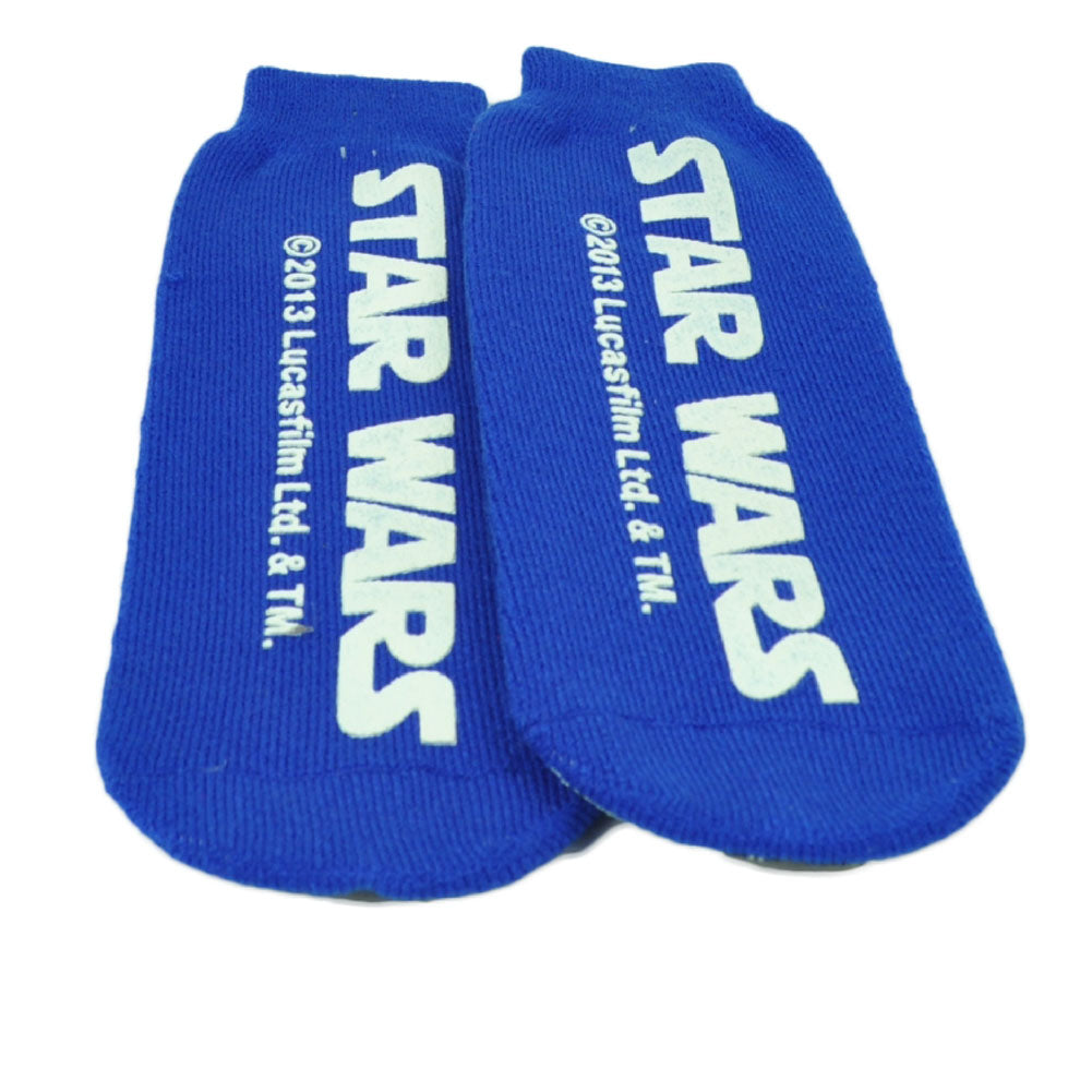 Star Wars C-3PO R2-D2 Darth Vader Royal Blue Sock Shoe Size 5-13 Ankle Movie