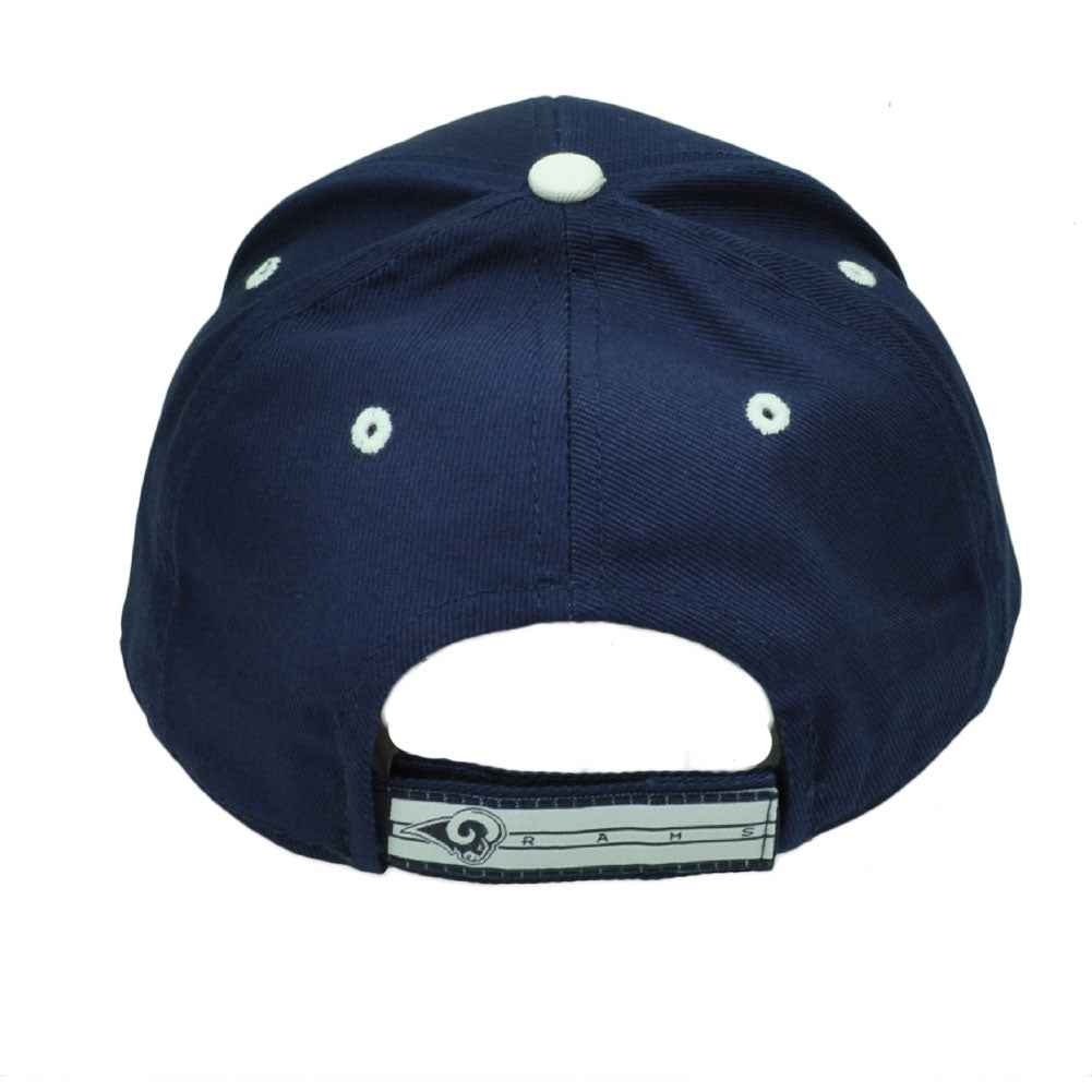NFL St Louis Rams Navy Blue White Hat Cap Adjustable Game Day Curved Bill