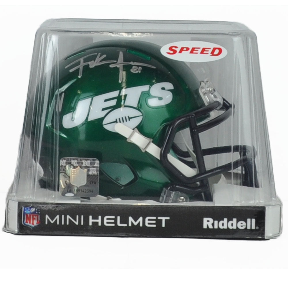 NFL New York Jets Frank Gore #21 Signed Autograph Riddell Mini Helmet JSA Speed