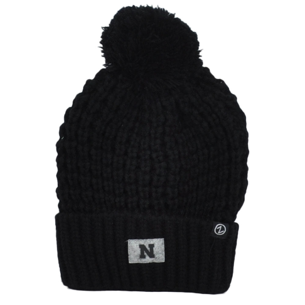 NCAA Zephyr Nebraska Cornhuskers Sports Crochet Pom Pom Cuffed Knit Beanie Hat