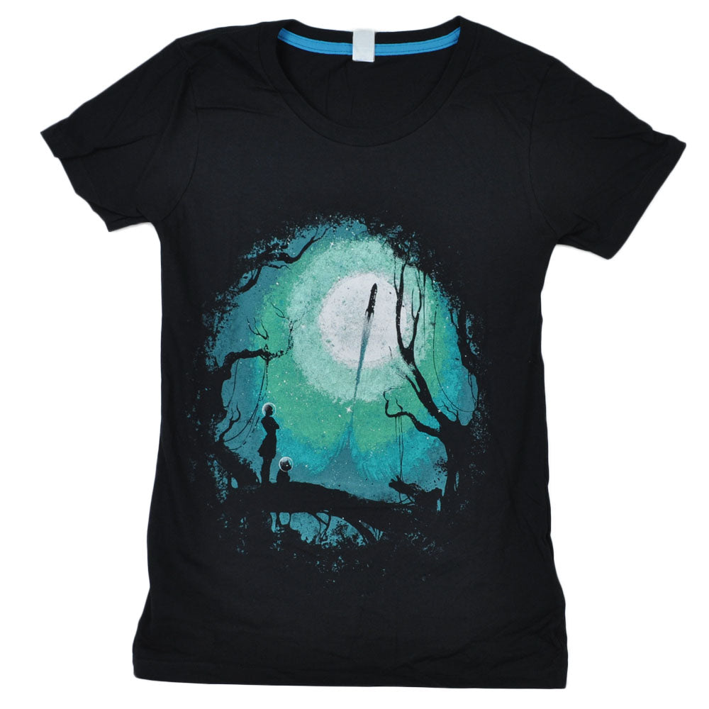 Threadless Artist After Cosmic War Rocket Black Womens Ladies Tshirt Tee