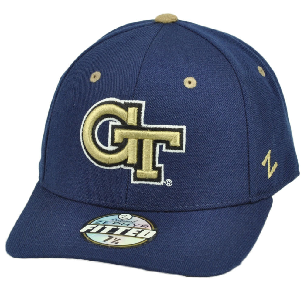 NCAA Original Zephyr Georgia Tech Yellow Jackets Navy Blue Fitted Size Hat Cap