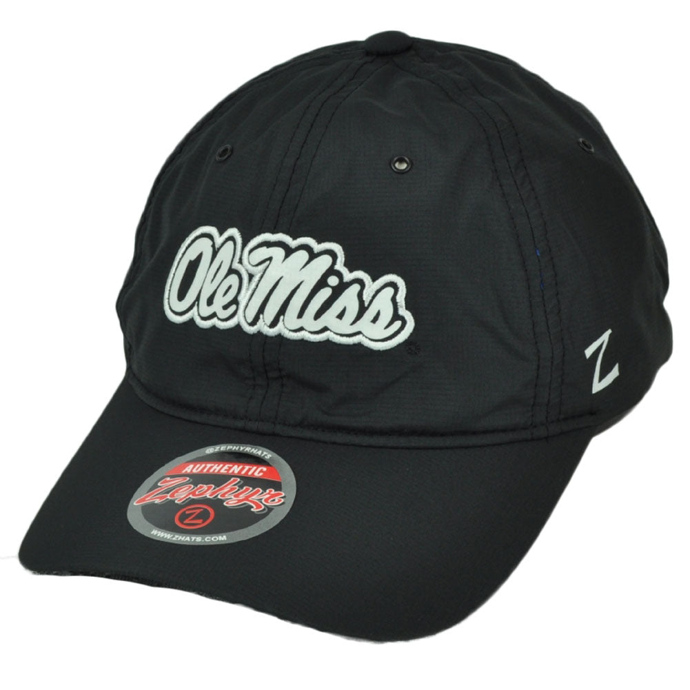 NCAA Zephyr Ole Miss Mississippi State Rebels Black Snapback Relaxed Hat Cap