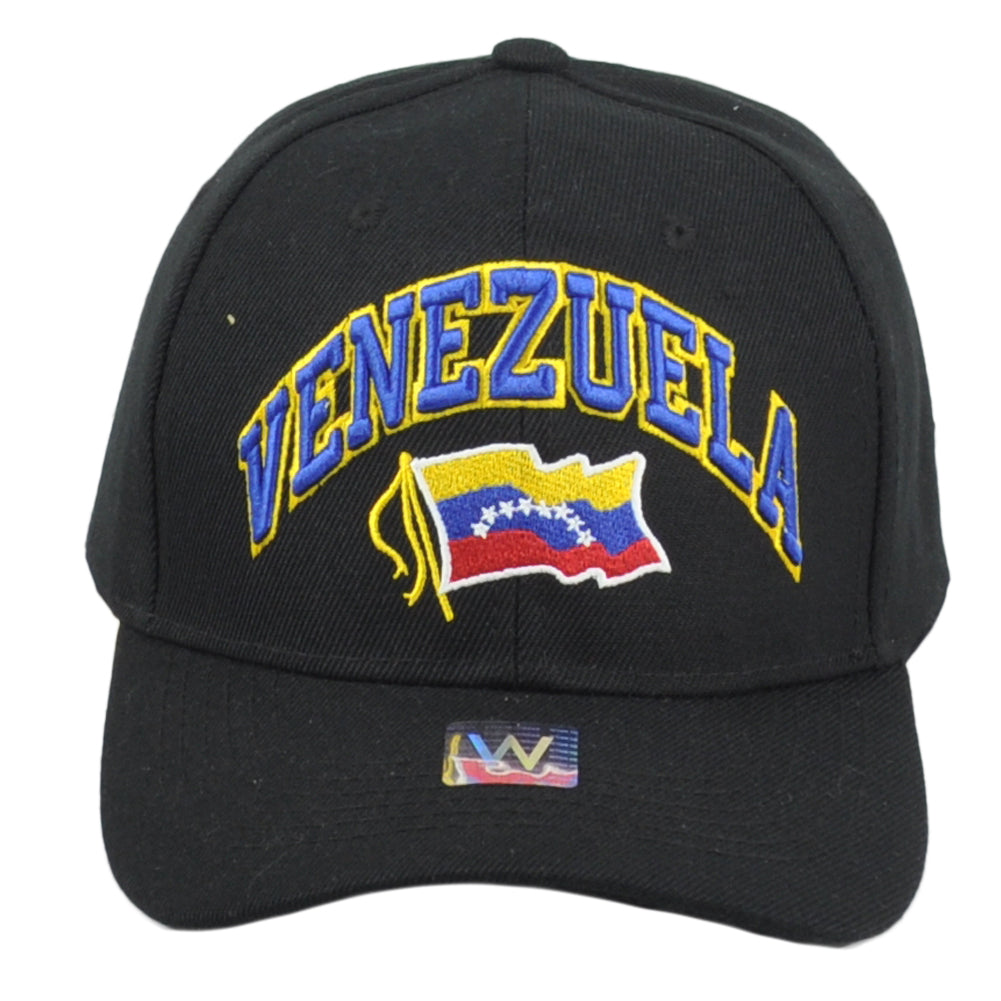 Venezuela South America Country Black Curved Bill Adjustable Adults Men Hat Cap