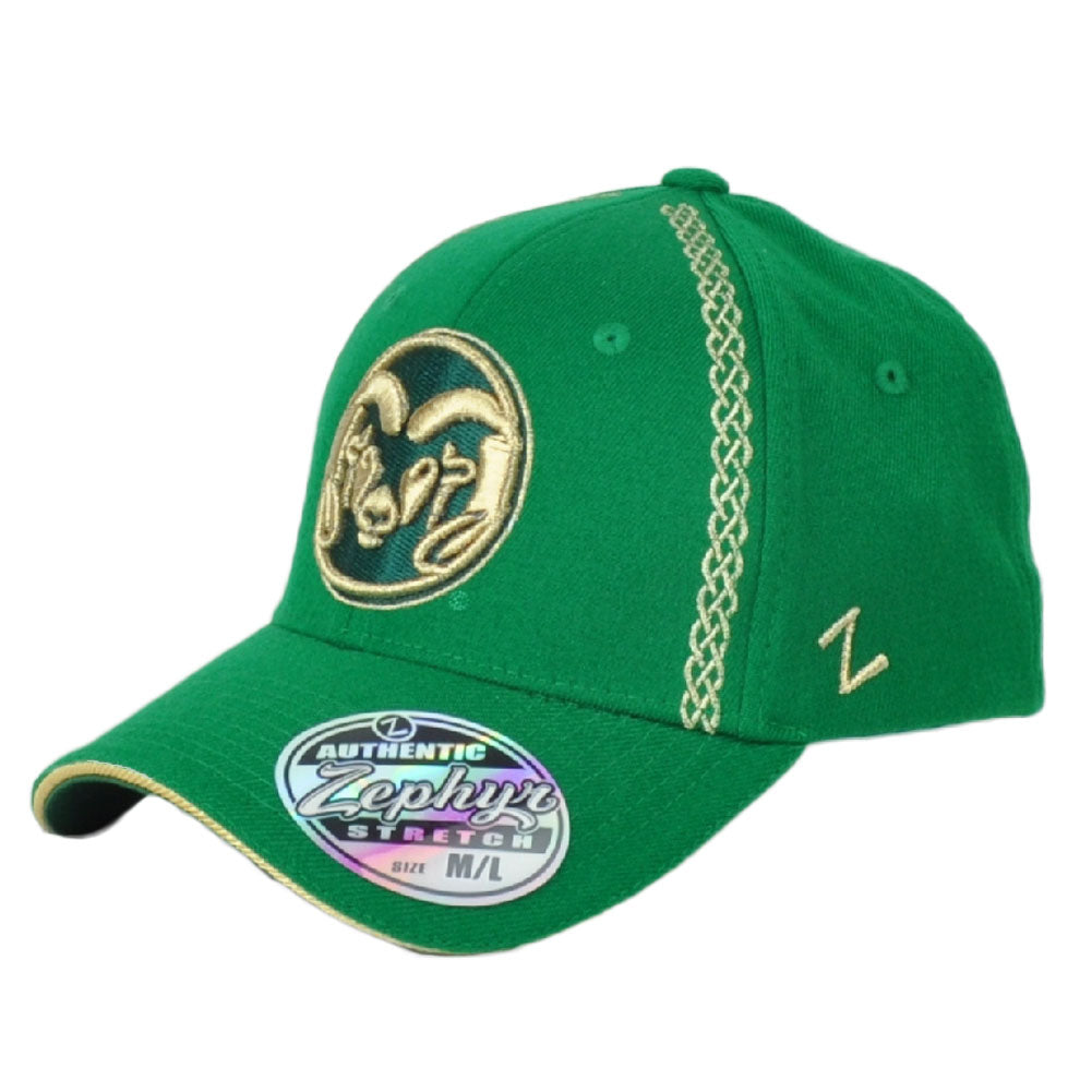 NCAA Zephyr Colorado State Rams Green Flex Fit Stretch Hat Cap