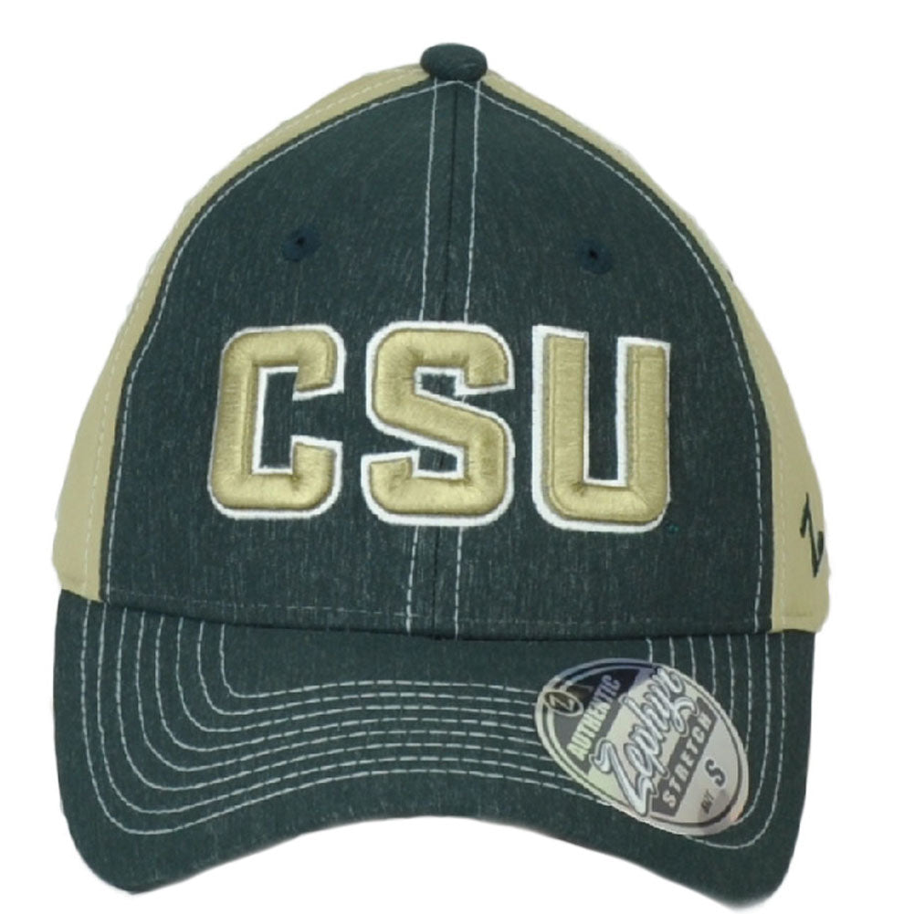 NCAA Zephyr Colorado State Rams Two Tone Fitted Stretch Curved Hat Cap