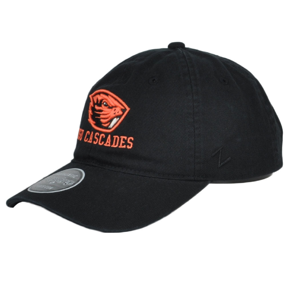 NCAA Zephyr Oregon State Beavers Black Relaxed Curved Bill Adjustable Hat Cap