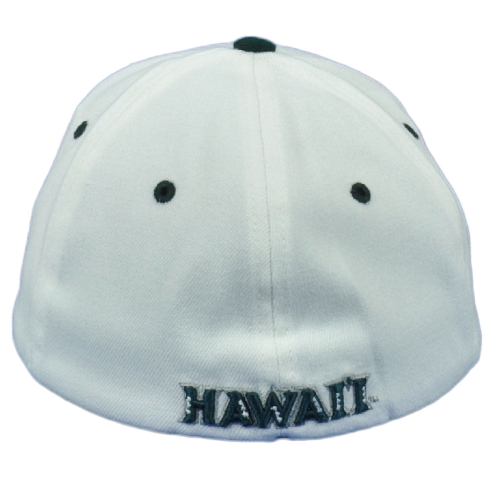 NCAA Zephyr Hawaii Warriors White Flex Fit Stretch Curved Hat Cap