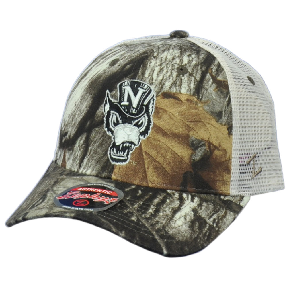 NCAA Zephyr Nevada Wolf Pack Mesh Camo Two Tone Curved Bill Snapback Hat Cap
