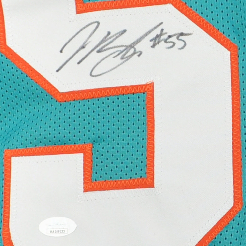 NFL Miami Dolphins Jerome Baker #55 Jersey Replica Signed Teal JSA Card