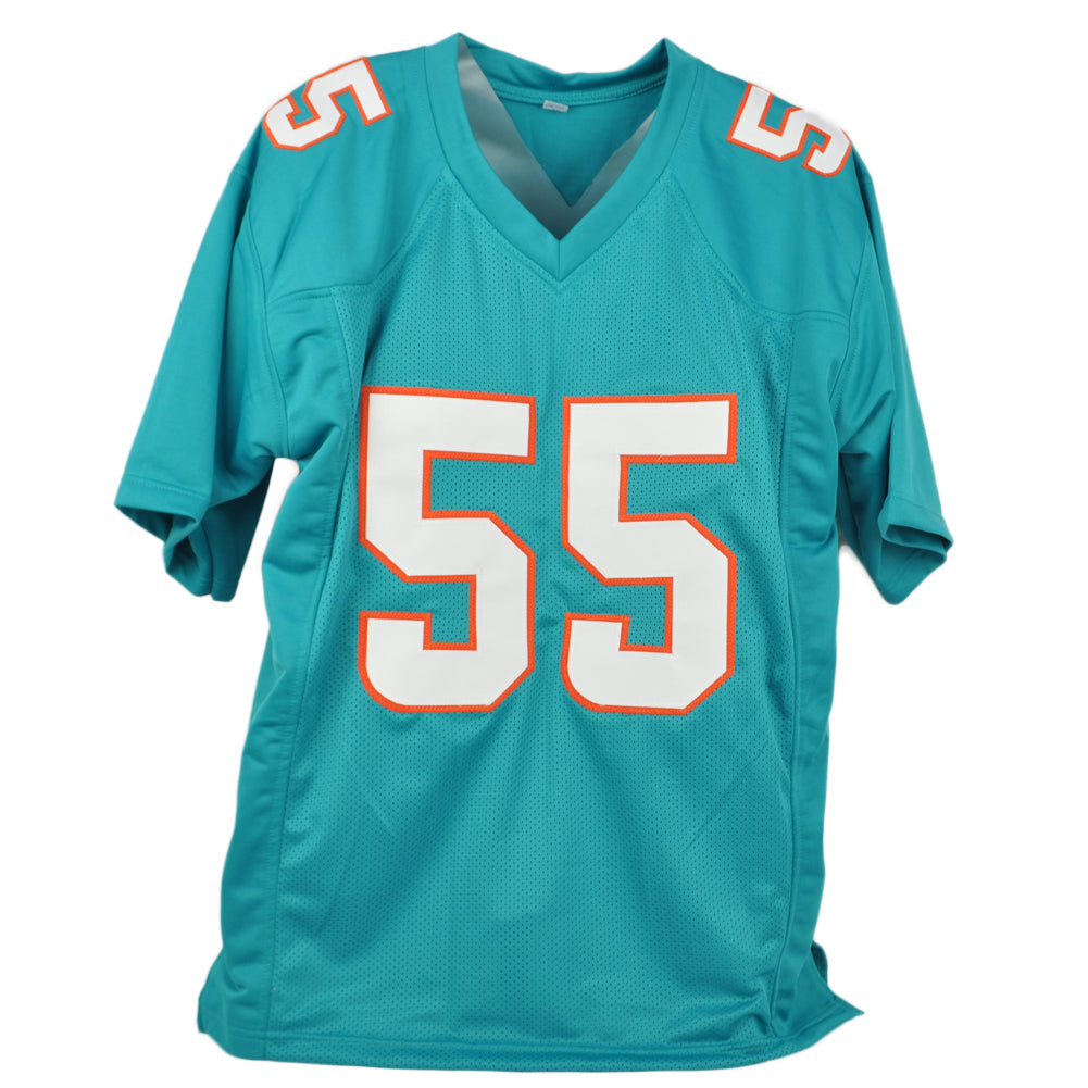 NFL Miami Dolphins Jerome Baker #55 Jersey Replica Signed Teal JSA Card