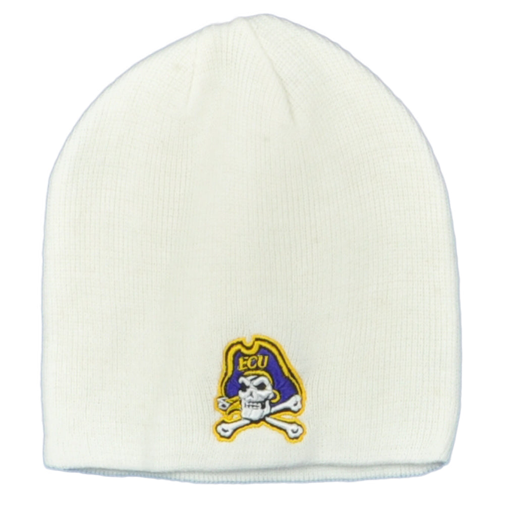 NCAA Zephyr ECU East Carolina Pirates White Logo Winter Cuffless Knit Beanie Hat