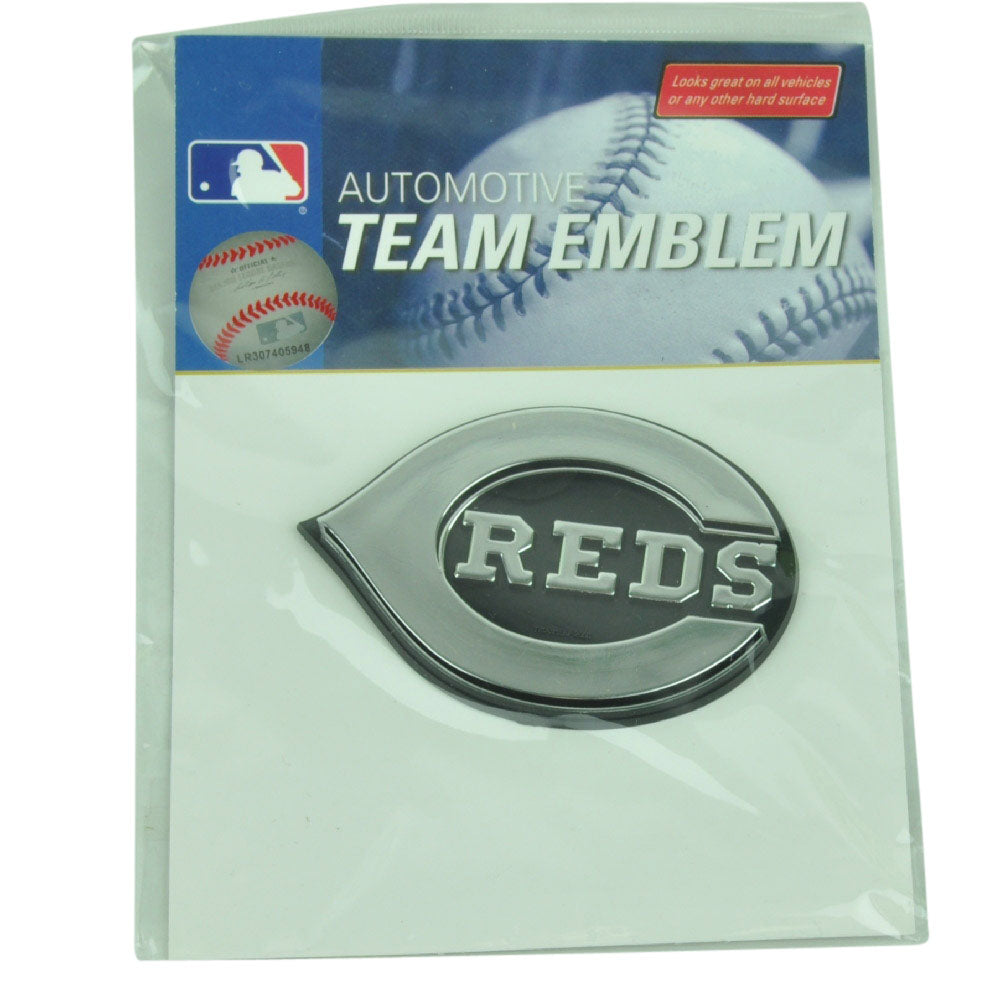 MLB Cincinnati Reds Automotive Emblem Vehicles Cars Silver3D Pro Mark Chrome