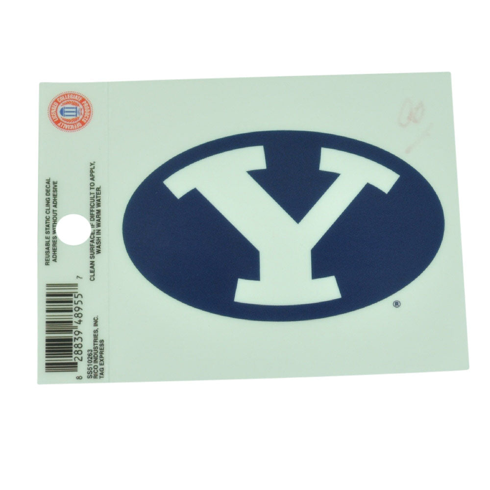NCAA Brigham Young Cougars Static Cling Decal Reusable 4x3 Color Fan Sticker