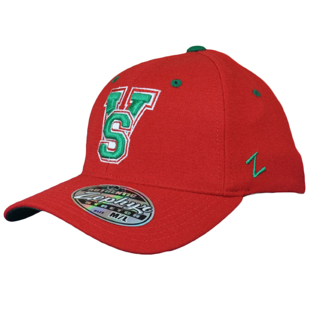NCAA Zephyr Delta Devils Red Curved Bill Flex Fit Stretch Hat Cap