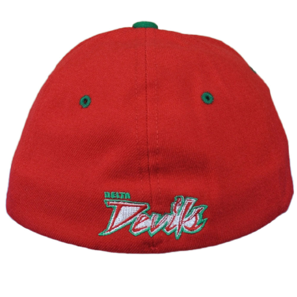 NCAA Zephyr Delta Devils Red Curved Bill Flex Fit Stretch Hat Cap