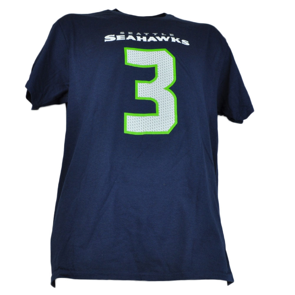 NFL Seattle Seahawks 3 Russell Wilson Navy Tshirt Tee Short Sleeve Mens