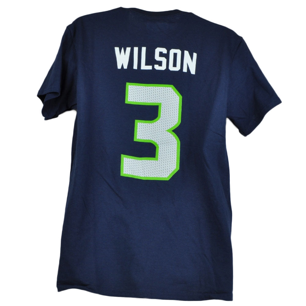 NFL Seattle Seahawks 3 Russell Wilson Navy Tshirt Tee Short Sleeve Mens