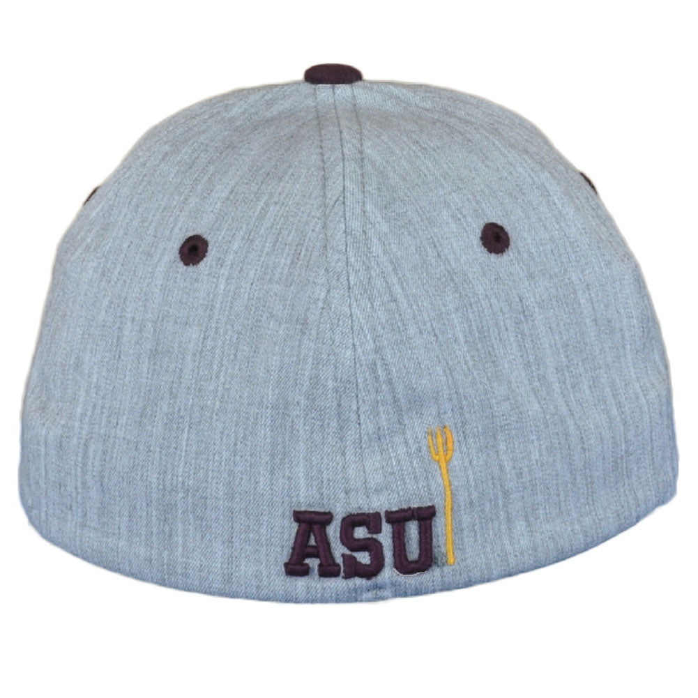 NCAA Zephyr Arizona Sun Devils Two Tone Fitted Stretch Curved Hat Cap