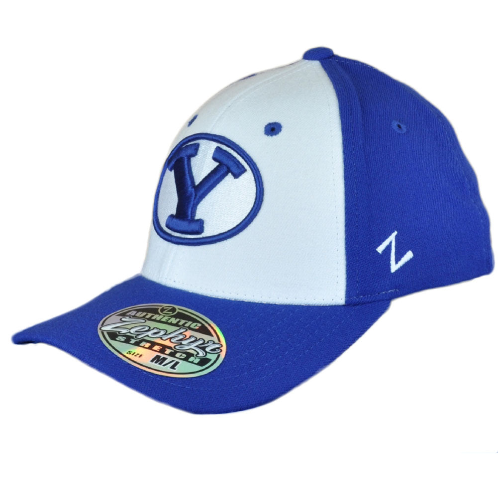 NCAA Zephyr Brigham Young Cougars Two Tone Flex Fit Stretch Larg Hat Cap