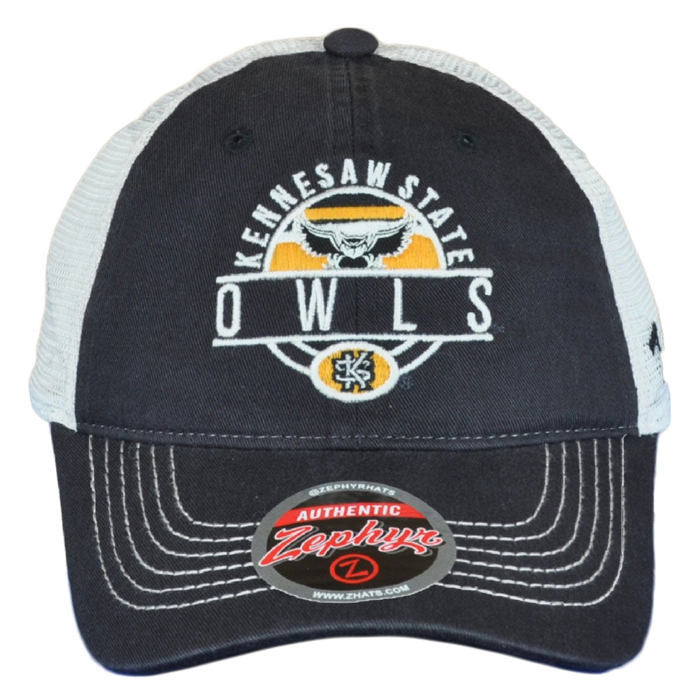 NCAA Zephyr Kennesaw State Owls Mesh Adults Men Adjustable Curved Bill Hat Cap