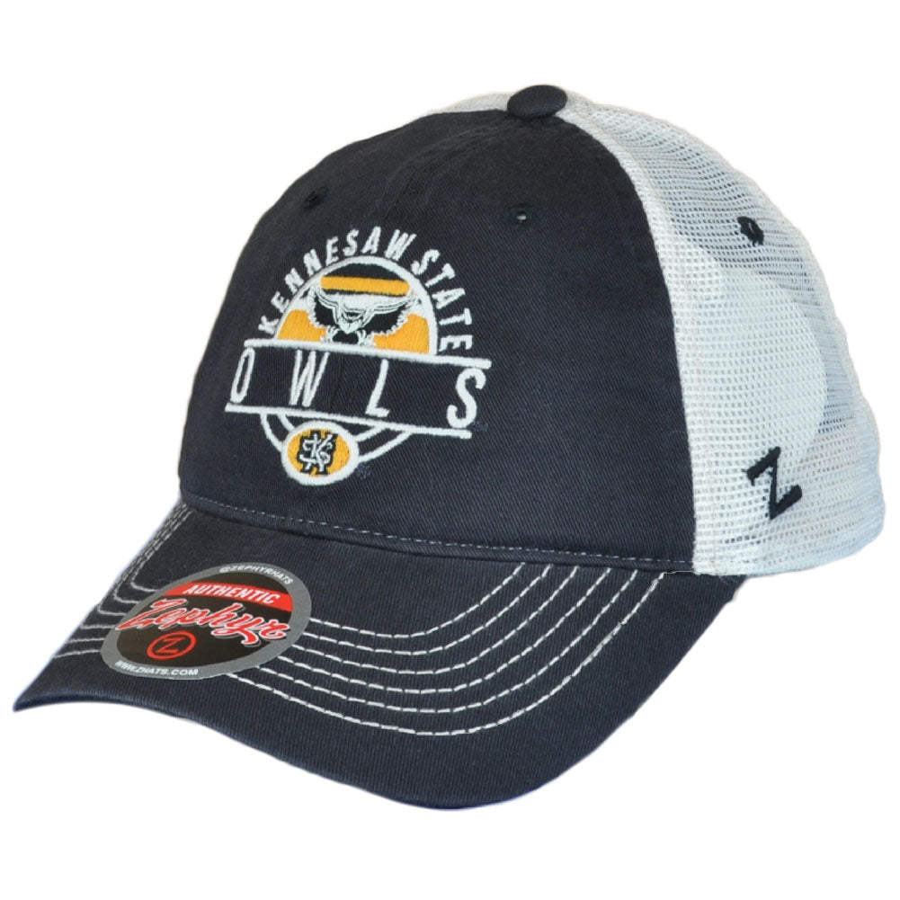 NCAA Zephyr Kennesaw State Owls Mesh Adults Men Adjustable Curved Bill Hat Cap