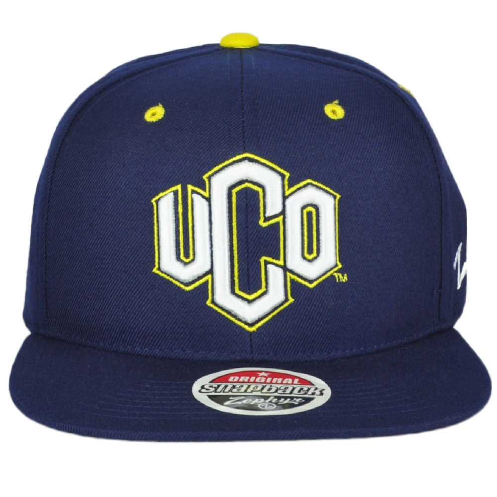 NCAA Zephyr Central Oklahoma UCO Navy Flat Bill Snapback Men Adjustable Hat Cap