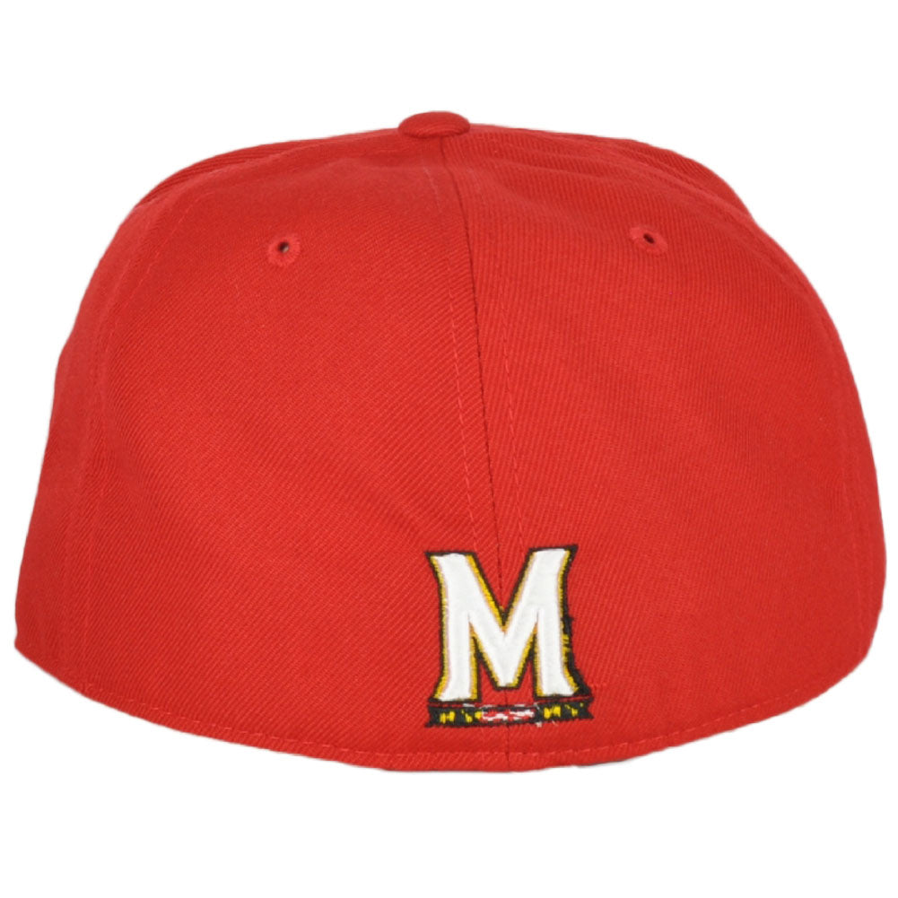 NCAA Zephyr Maryland Terrapins Adult Men Red Flat Bill Fitted Size Hat Cap