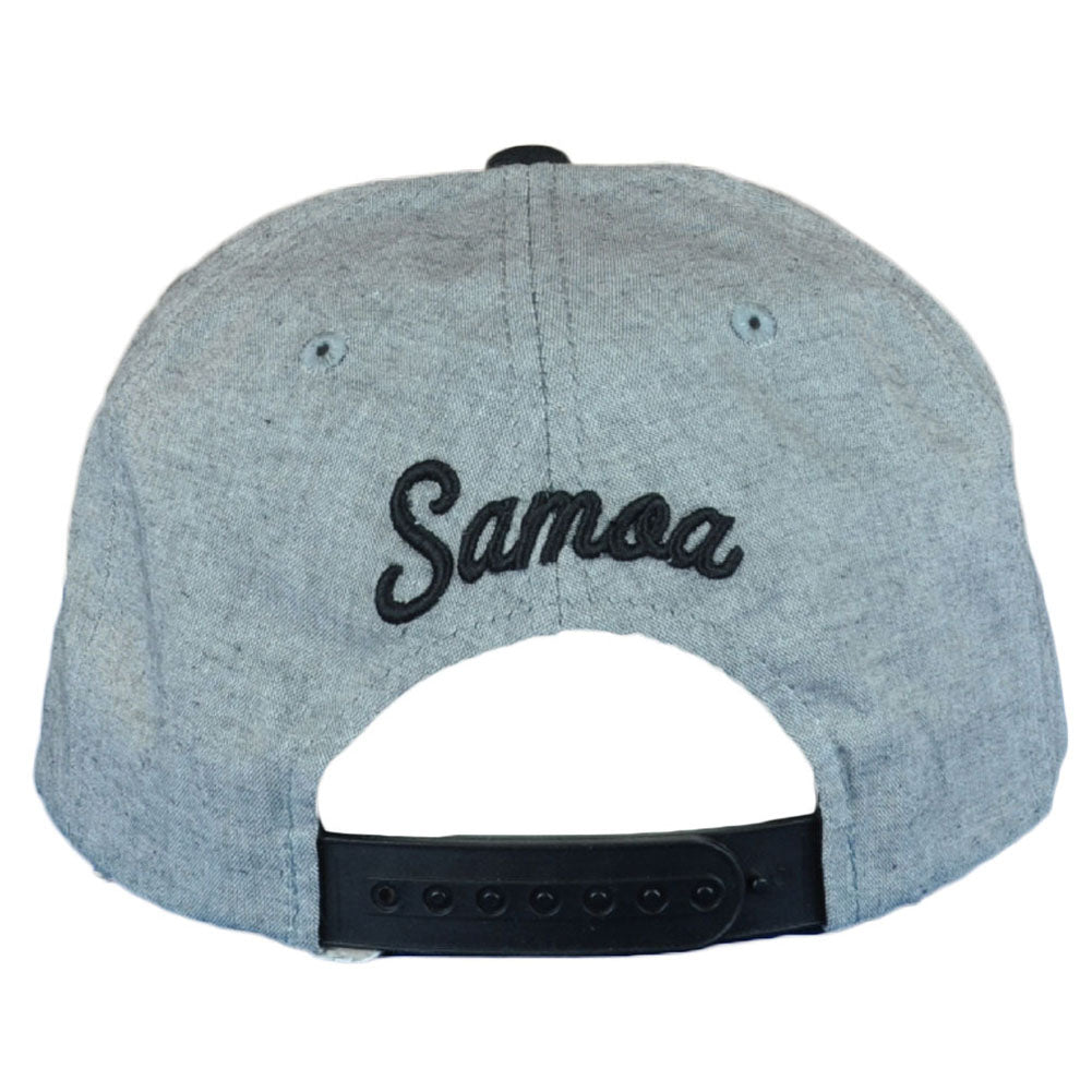 Zephyr Samoa Island Country Gray Black Flat Bill Snapback Adjustable Hat Cap