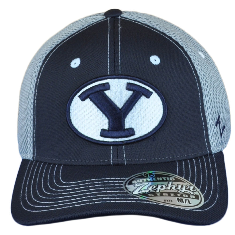 NCAA Zephyr Brigham Young Cougars Curved Flex Fit Stretch Hat Cap