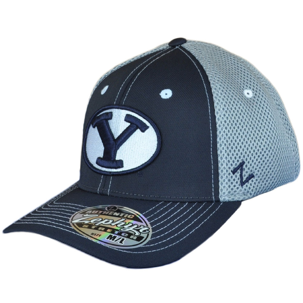NCAA Zephyr Brigham Young Cougars Curved Flex Fit Stretch Hat Cap
