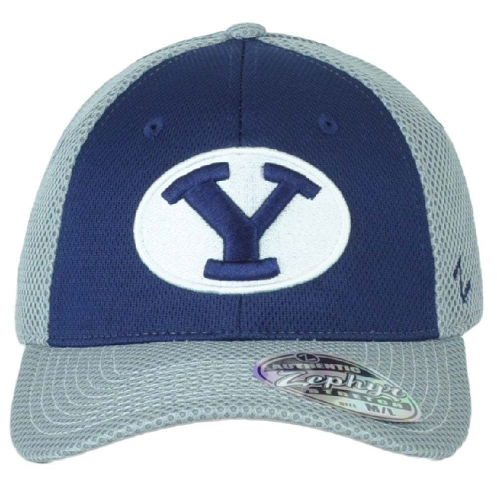 NCAA Zephyr Brigham Young Cougars Flex Fit Stretch Two Tone Hat Cap